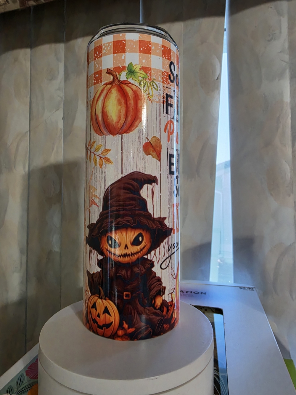 Halloween Pumpkin Scarecrow Stainless Tumbler - Orange